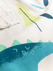 Bedlam Green/White Dino Glow In The Dark Curtains - Image 4 of 4