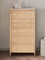 Light Natural Clementine Oak Veneer 6 Drawer Chest of Drawers - Image 2 of 9