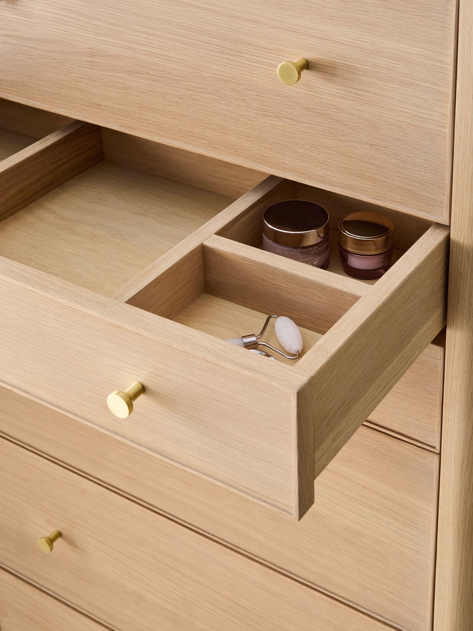 Buy Light Natural Clementine Oak Veneer 6 Drawer Chest of Drawers