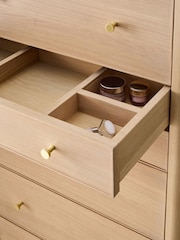 Light Natural Clementine Oak Veneer 6 Drawer Chest of Drawers - Image 3 of 9