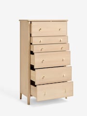 Light Natural Clementine Oak Veneer 6 Drawer Chest of Drawers - Image 4 of 9