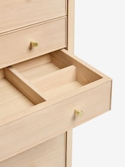 Light Natural Clementine Oak Veneer 6 Drawer Chest of Drawers - Image 6 of 9