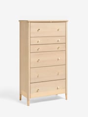Light Natural Clementine Oak Veneer 6 Drawer Chest of Drawers - Image 8 of 9