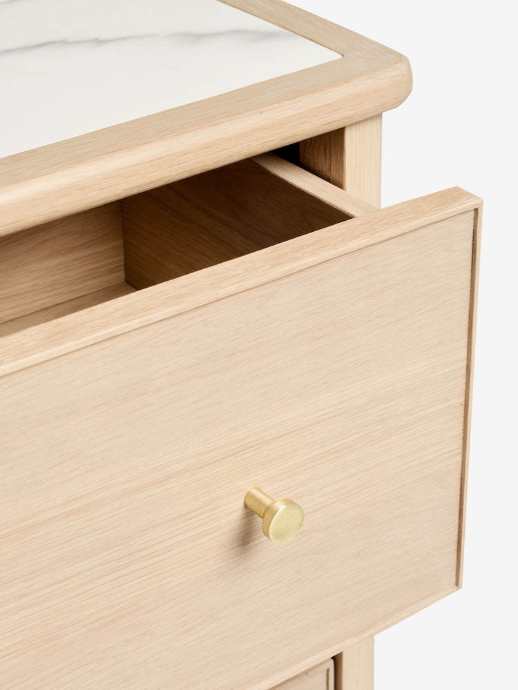 Light Natural Clementine Oak Veneer 6 Drawer Chest of Drawers - Image 9 of 9