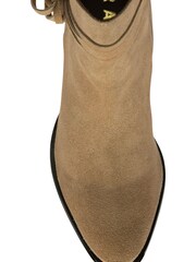 Ravel Cream Suede Leather Block Heel Ankle Boot - Image 4 of 4