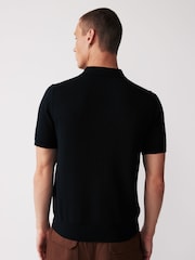 Mornarica - Fred Perry pletena polo majica iz Blend merino volne - Slika 2 iz 9