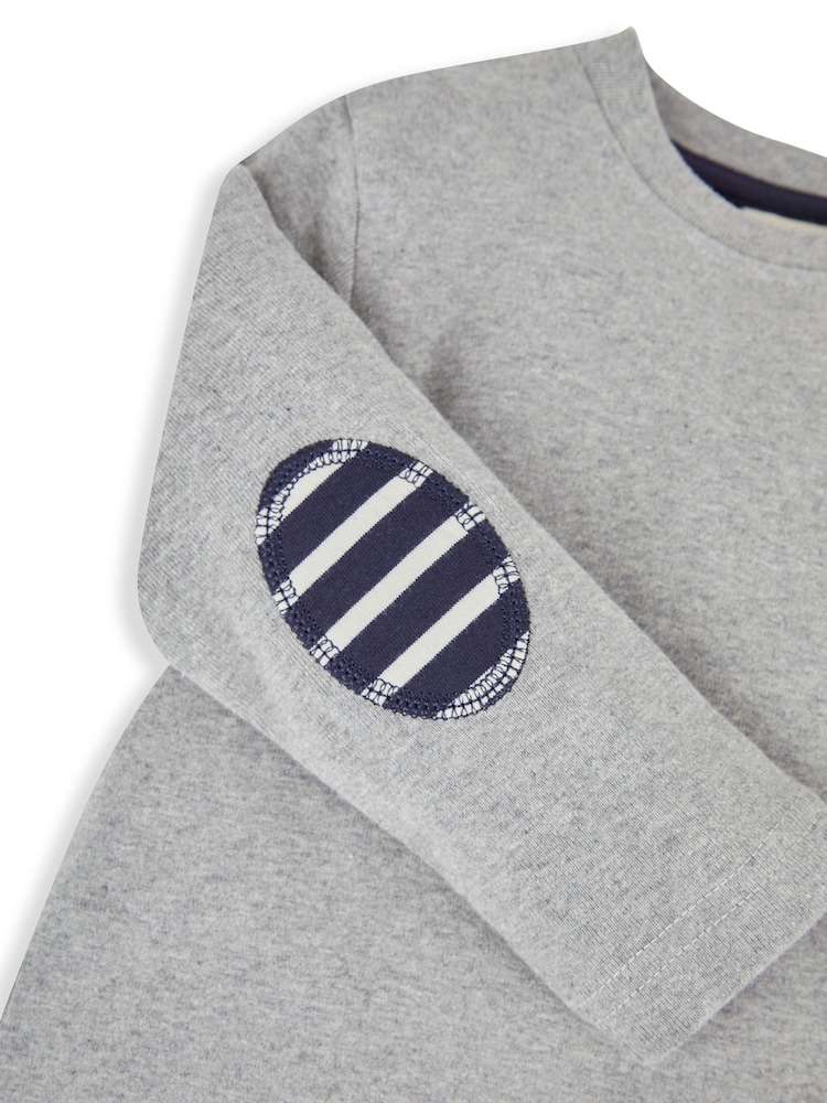 JoJo Maman Bébé Navy & Grey 2-Pack Plain Long Sleeved Tops - Image 7 of 7