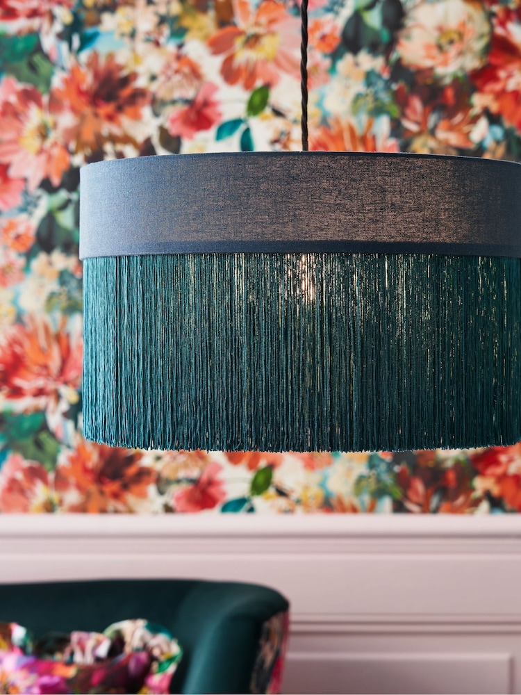 Clarke and Clarke Teal Blue Martello Tassel Easyfit Shade - Image 1 of 4