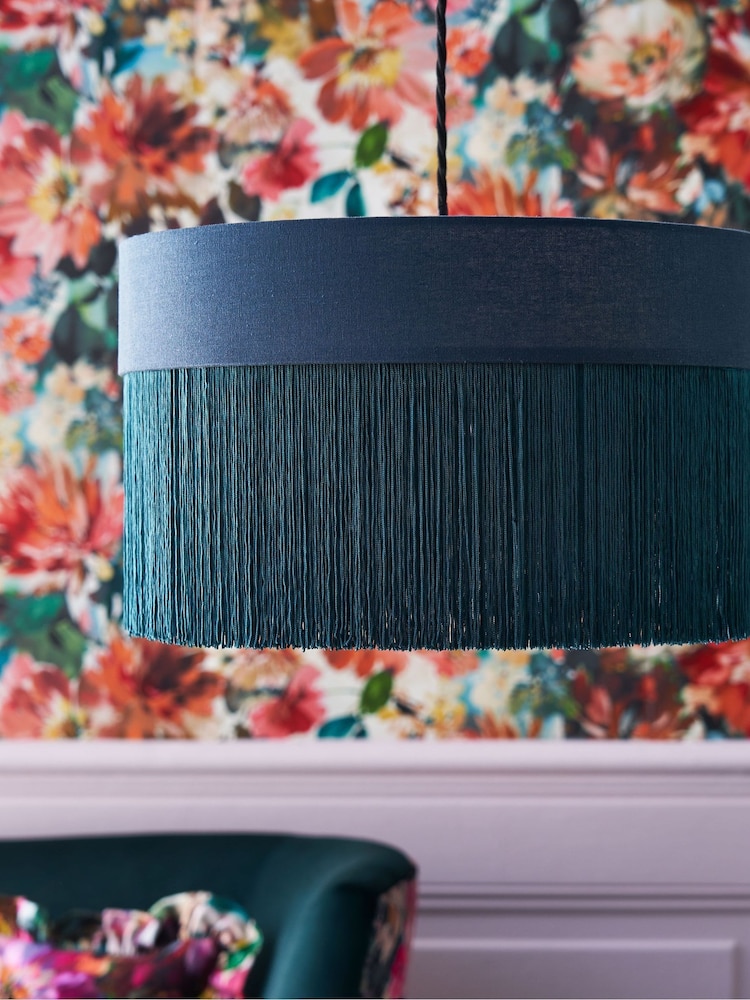 Clarke and Clarke Teal Blue Martello Tassel Easyfit Shade - Image 2 of 4
