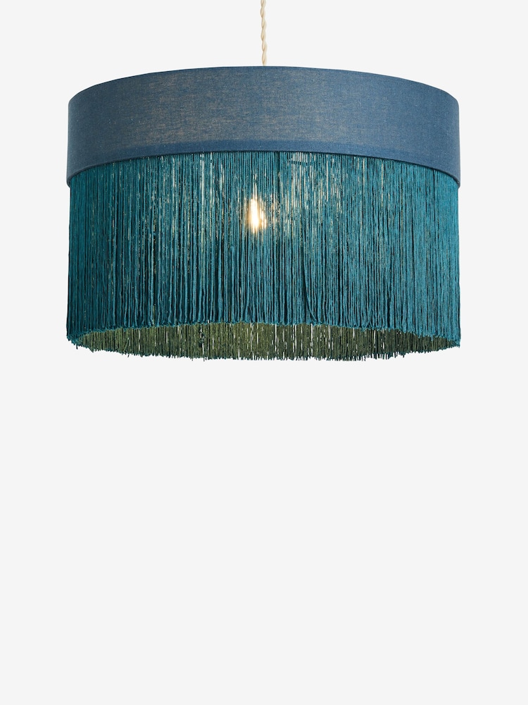 Clarke and Clarke Teal Blue Martello Tassel Easyfit Shade - Image 4 of 4