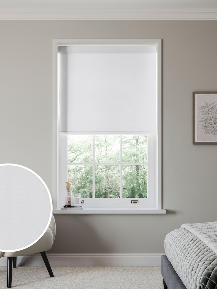White Solstice Made to Measure Blackout Roller Blind - Image 1 of 6