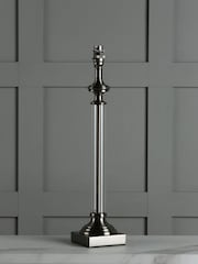 Laura Ashley Silver Winston Glass Candlestick Table Lamp Base - Image 1 of 5