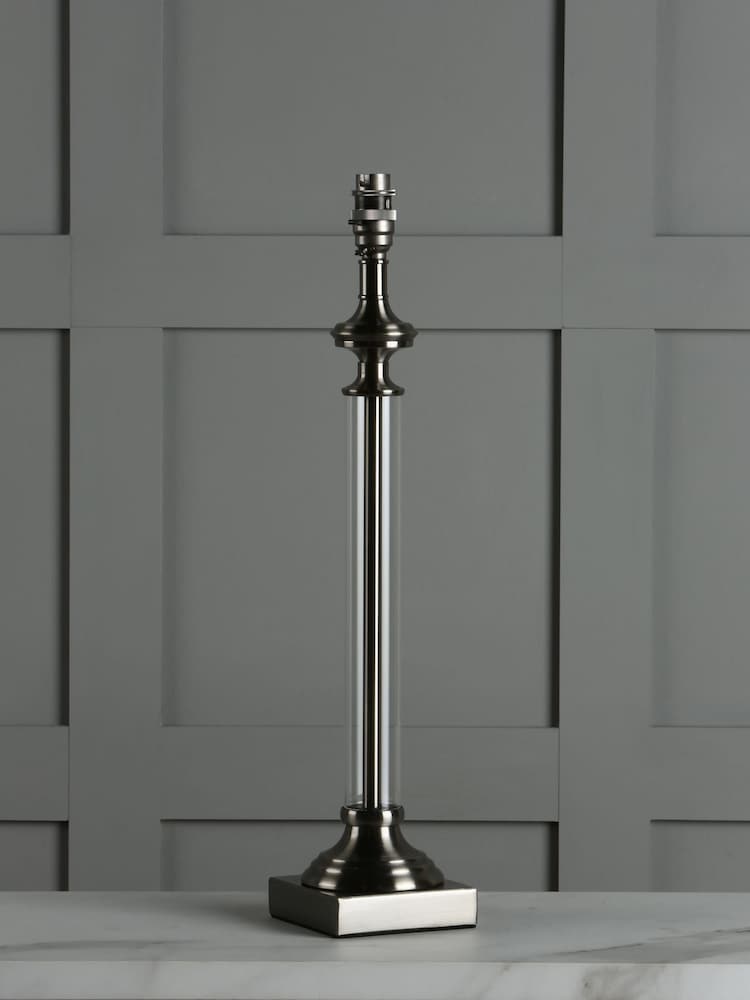 Laura Ashley Silver Winston Glass Candlestick Table Lamp Base - Image 1 of 5
