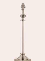 Laura Ashley Silver Winston Glass Candlestick Table Lamp Base - Image 3 of 5