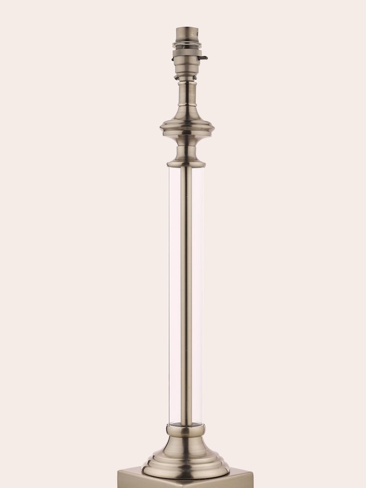 Laura Ashley Silver Winston Glass Candlestick Table Lamp Base - Image 2 of 5