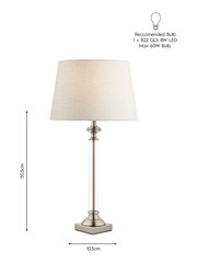 Laura Ashley Silver Winston Glass Candlestick Table Lamp Base - Image 5 of 5