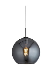 Searchlight Matt Black and Smoke Metal & Glass Pendant Ceiling Light - Image 2 of 4