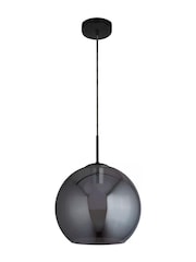 Searchlight Matt Black and Smoke Metal & Glass Pendant Ceiling Light - Image 3 of 4