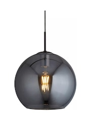 Searchlight Matt Black and Smoke Metal & Glass Pendant Ceiling Light - Image 4 of 4