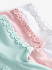 Roza/modra/bela - 3 paket Daisy Pocket majica (1.5-16let) - Slika 2 iz 6