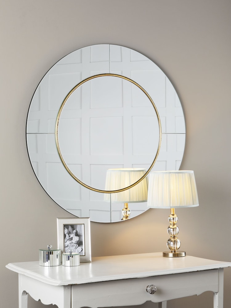 Laura Ashley Clear Maya Round Mirror With Mottled Bronze Band - Image 2 of 2