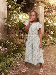 Laura Ashley Blue and White Wide Leg Jumpsuit - Image 2 of 9