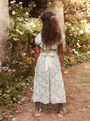 Laura Ashley Blue and White Wide Leg Jumpsuit - Image 3 of 9
