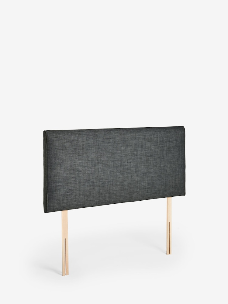 Simple Contemporary Charcoal Grey Contemporary Upholstered Headboard - Image 2 of 6