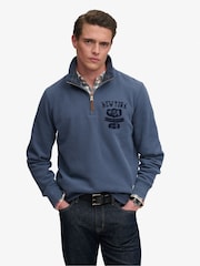 Superdry Blue Tonal Half Zip Sweatshirt - Image 1 of 5