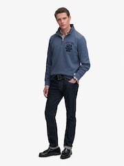 Superdry Blue Tonal Half Zip Sweatshirt - Image 3 of 5
