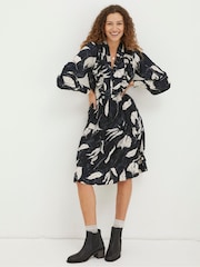 FatFace Darcey Twilight Kleid mit Blattmuster - Bild 1 von 7