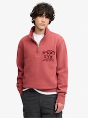 Superdry Brown Tonal Half Zip Sweatshirt - Image 1 of 4