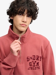 Superdry Brown Tonal Half Zip Sweatshirt - Image 4 of 4