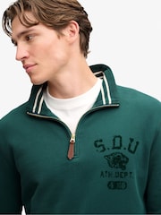 Superdry Green Tonal Half Zip Sweatshirt - Image 4 of 6