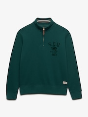 Superdry Green Tonal Half Zip Sweatshirt - Image 5 of 6