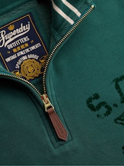Superdry Green Tonal Half Zip Sweatshirt - Image 6 of 6