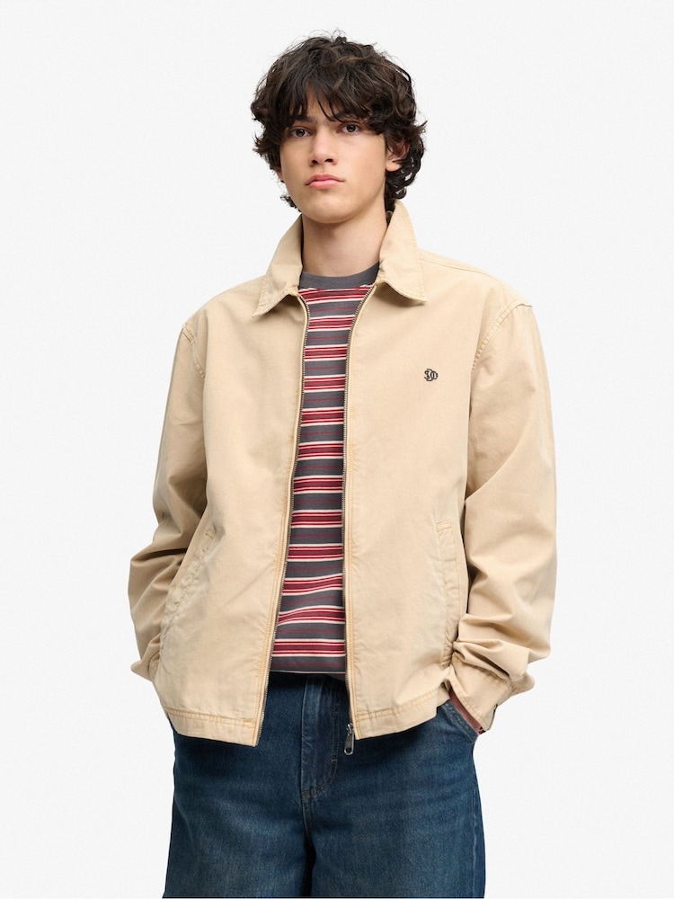 Superdry Natural Lightweight Preppy Harrington Jacket - Image 1 of 5 Superdry Natural Lightweight Preppy Harrington Jacket - Image 1 of 5