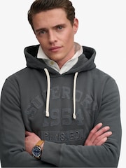 Superdry Grey Tonal Applique Hoodie - Image 4 of 5