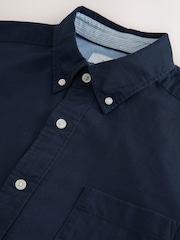 Navy Blue Regular Fit Long Sleeve Oxford Shirt - Image 6 of 7
