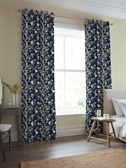 Laura Ashley Midnight Blue Summer Palace Made to Measure Curtains - Image 2 of 9