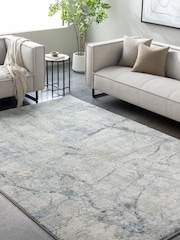 LIVABLISS Grey Quartz Avellino Abstract Modern Marble High Pile Rug - Image 1 of 7