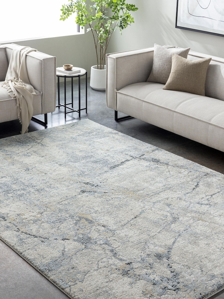 LIVABLISS Grey Quartz Avellino Abstract Modern Marble High Pile Rug - Image 1 of 7 LIVABLISS Grey Quartz Avellino Abstract Modern Marble High Pile Rug - Image 1 of 7