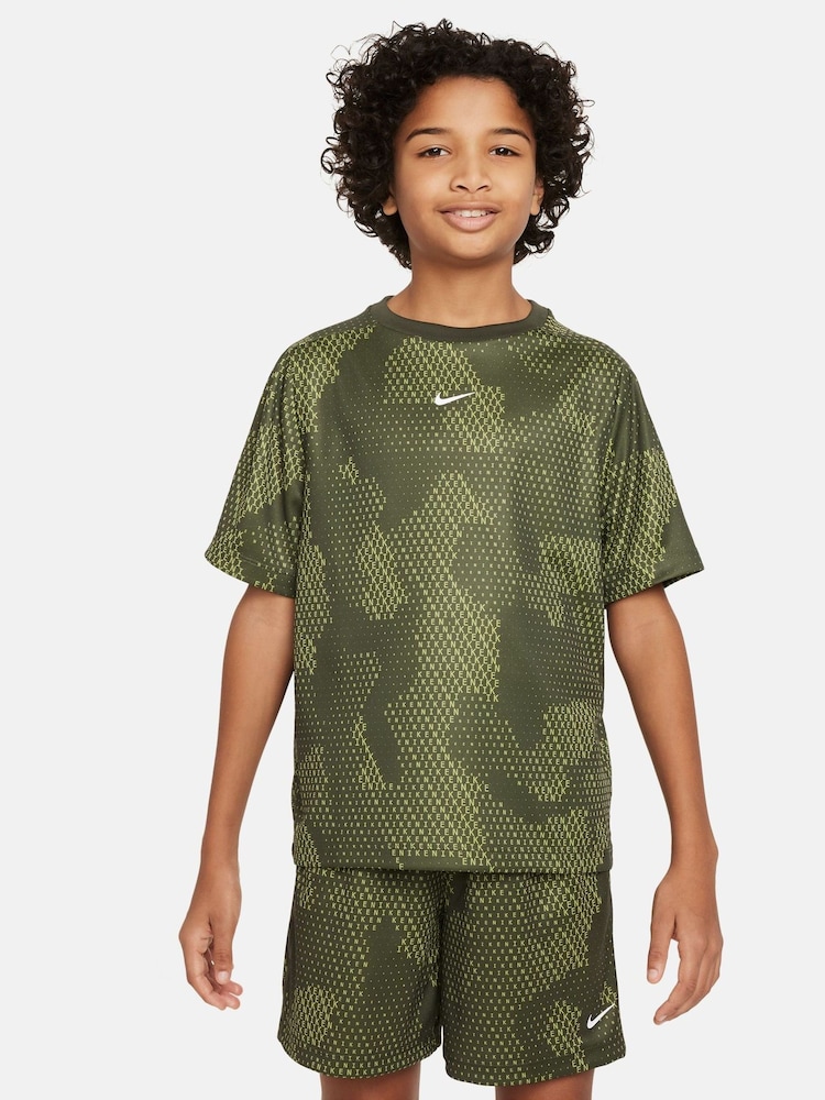 Nike Khaki Green Multi Dri-FIT Short Sleeve T-Shirt - Image 1 of 4