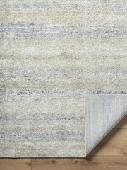 LIVABLISS Green Stripe Avellino Abstract Modern Marble High Pile Rug - Image 3 of 6