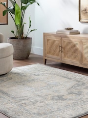 LIVABLISS Pale Blue Avellino Vintage Traditional Boho High Pile Rug - Image 1 of 7
