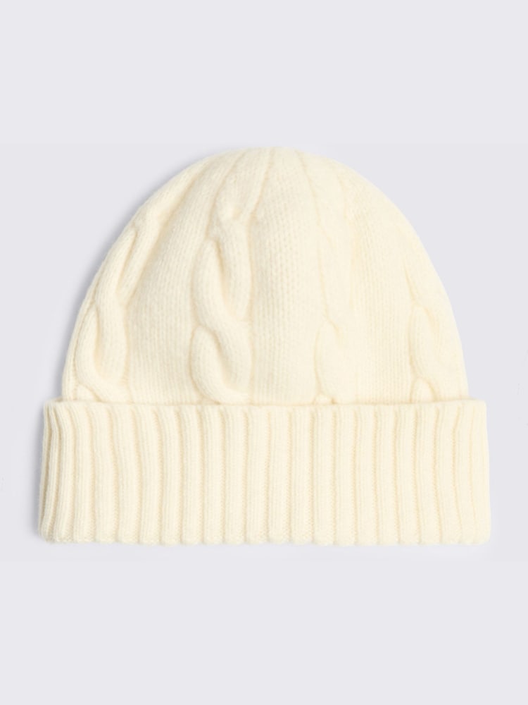 Crema - MOSS Cable Wool Beanie - Imagen 1 de 2