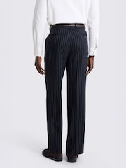 MOSS Navy Blue Relaxed Fit Stripe Suit Trousers - Image 2 of 3