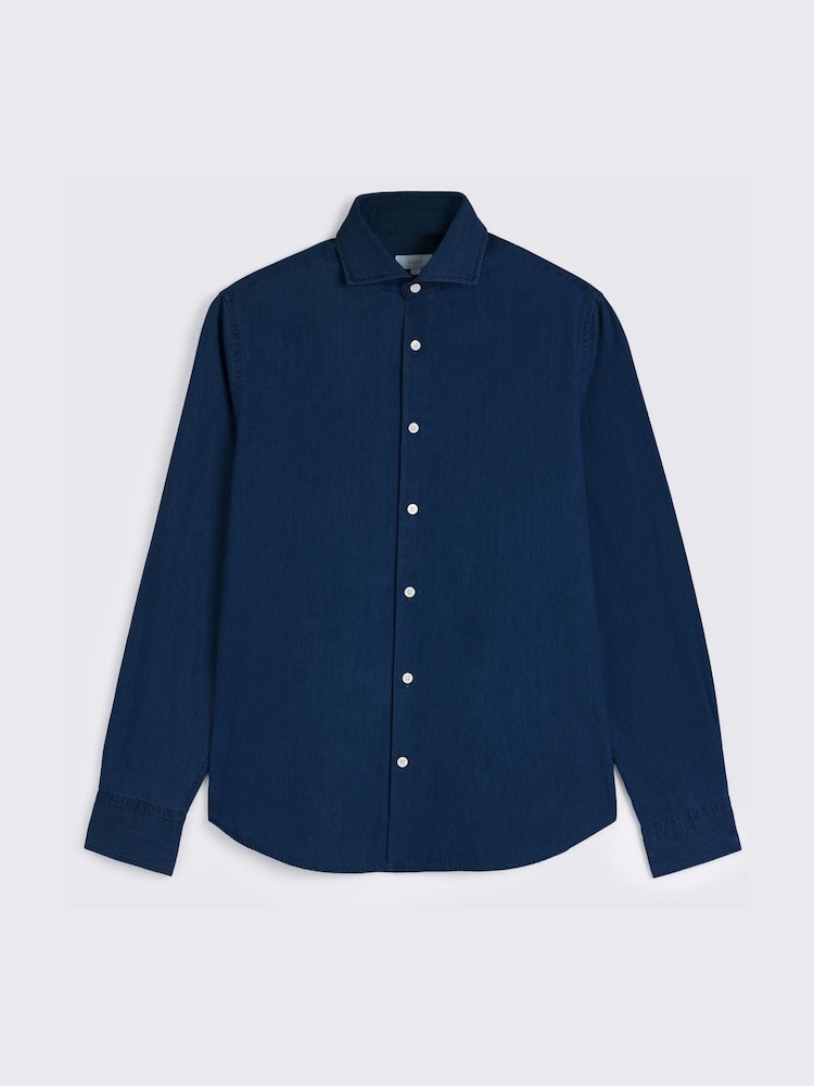 MOSS Dark Blue Denim Shirt - Image 3 of 3
