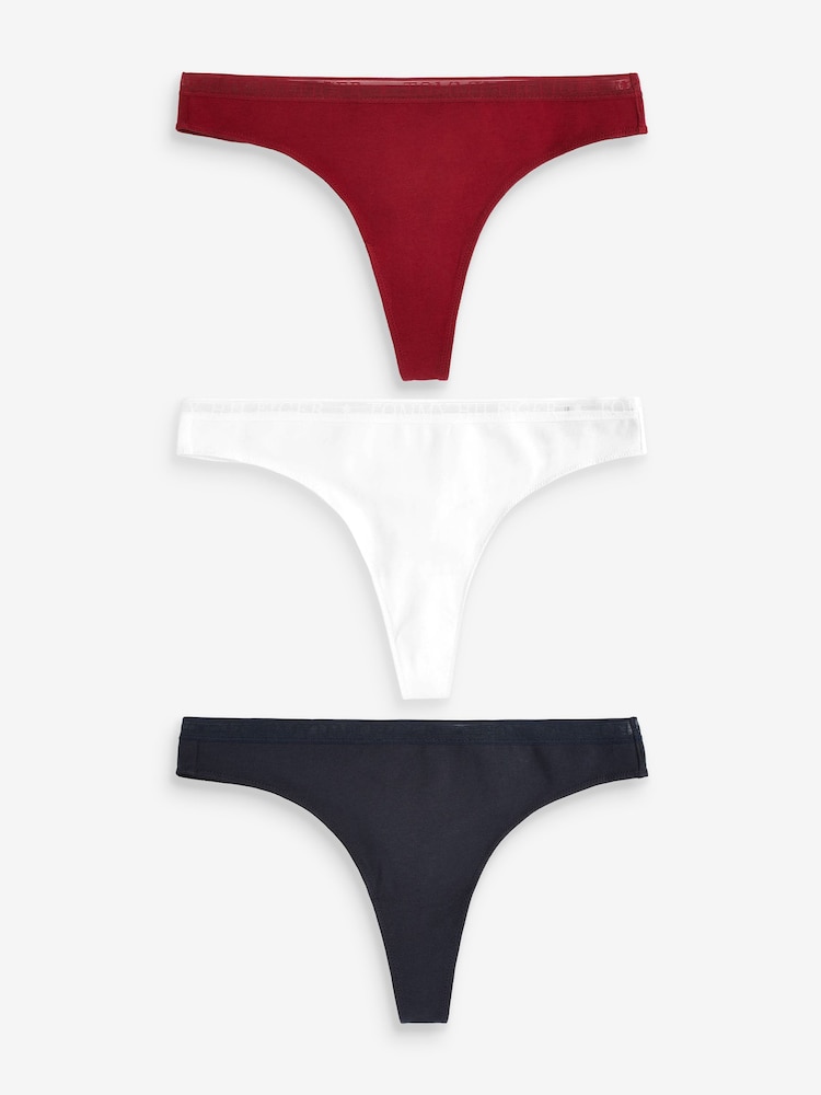 Tommy Hilfiger Blue Logo Lace Thongs 3 Pack - Image 1 of 9