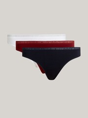 Tommy Hilfiger Blue Logo Lace Thongs 3 Pack - Image 6 of 9